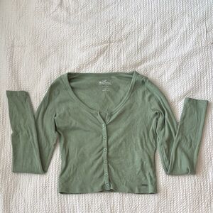 Hollister Long-Sleeve Button Baby Tee - Size: Small